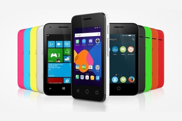 Išmanieji telefonai Alcatel OneTouch Pixi 3 su Android, Windows Phone ir Firefox OS