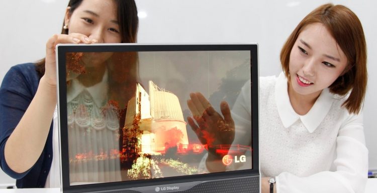 "LG" skaidraus 18 colių OLED ekrano prototipas
