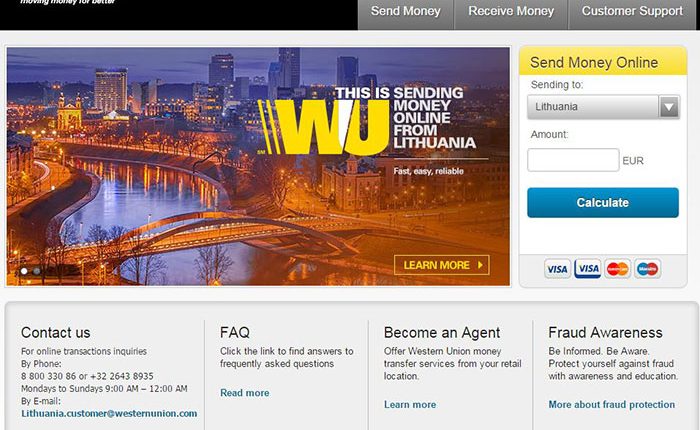 „Western Union“ elektroninių paslaugų žemėlapyje – ir Lietuva