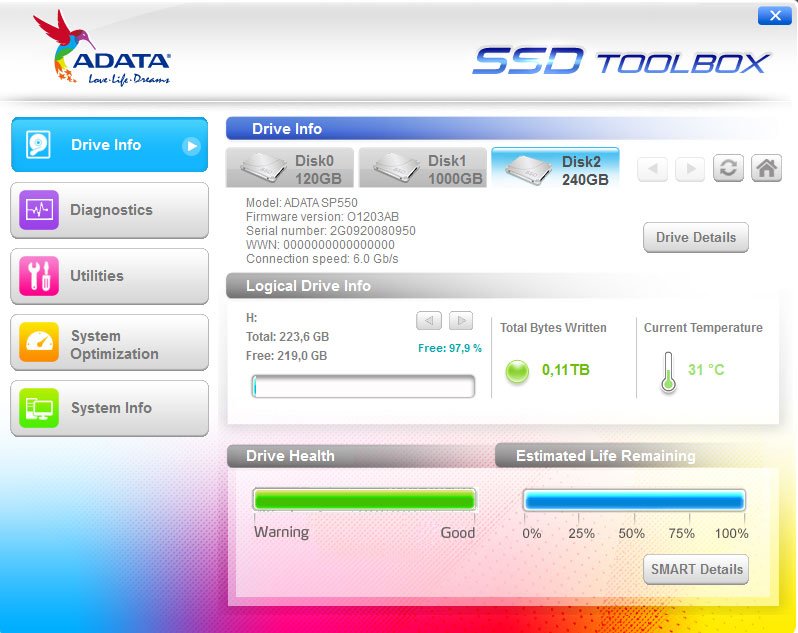 Adata SSD Toolbox